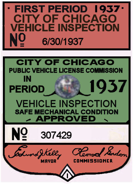 1937 Illinois Inspection Sticker (Chicago)